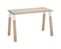 Bureau droit indivuduel L 120 x P 60 cm piétement bois métal - Arch