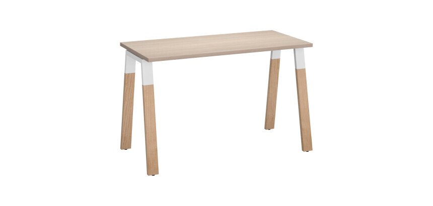 Bureau droit indivuduel L 120 x P 60 cm piétement bois métal - Arch