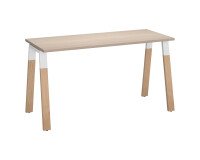 Scrivania dritta Ecla gambe bianche e rovere