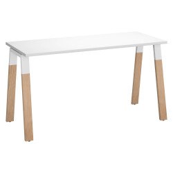 Desk ECLA depth 60 cm metal and wood base