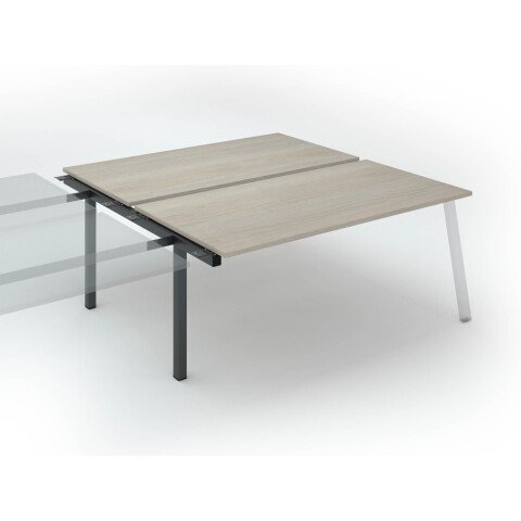Conjunto de 2 mesas Ecla roble gris An 180 x Fon 80 cm patas metal antracita- elemento siguiente
