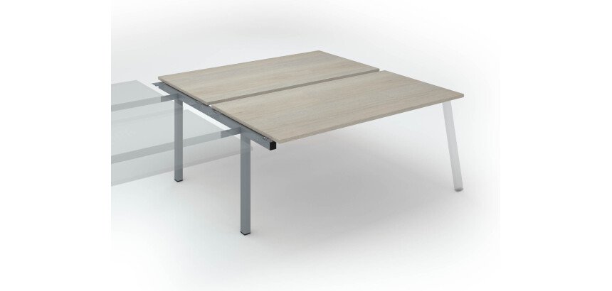 Desk with 2 ECLA office spaces metal base - next element
