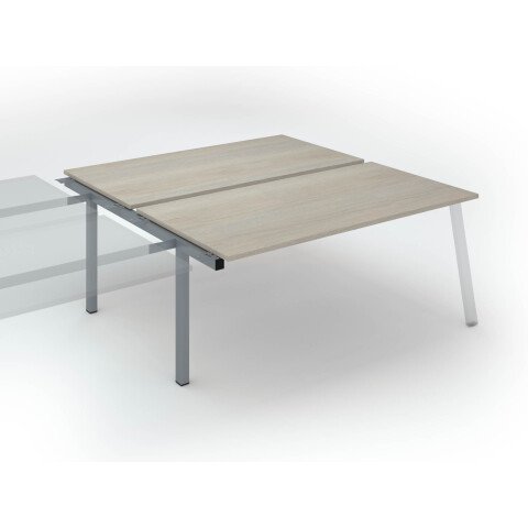 Conjunto de 2 mesas Ecla roble gris An 180 x Fon 80 cm patas metal aluminio- elemento siguiente