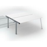 Pôle de 2 bureaux droits blanc L 180 x P 80 cm, piétement métal - Arch - Elément suivant