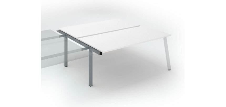 2-Schreibtisch-Einheit ECLA Tiefe 166 cm Metallgestell - folgendes Element