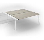 Pôle de 2 bureaux droits chêne gris L 180 x P 166 cm, piétement métal - Arch - Elément suivant