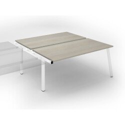 Pôle de 2 bureaux droits chêne gris L 180 x P 80 cm, piétement métal - Arch - Elément suivant