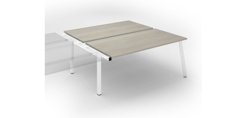 Pôle de 2 bureaux droits chêne gris L 180 x P 166 cm, piétement métal - Arch - Elément suivant