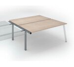 Pôle de 2 bureaux droits chêne clair L 180 x P 166 cm, piétement métal - Arch- Elément suivant