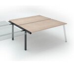 Pôle de 2 bureaux droits chêne clair L 180 x P 166 cm, piétement métal - Arch- Elément suivant