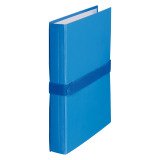 Uitrekbare map zonder flap Exacompta met velcro rug 12 cm blauw