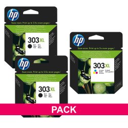 HP 303XL Pack 2 cartouches haute capacité noire + cartouche haute capacité couleurs pour imprimante jet d'encre