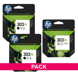HP 303 XL pack 2 cartridges high capacity black + colors for inkjet printer 