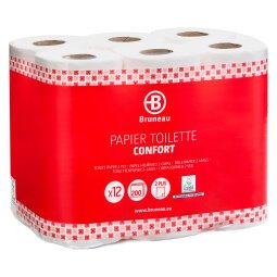 Toiletpapier dubbele dikte Bruneau - pak 12 rollen 200 vellen