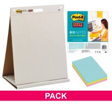 Pack Chevalet de table + Big notes + notes lignées Miami Post-it