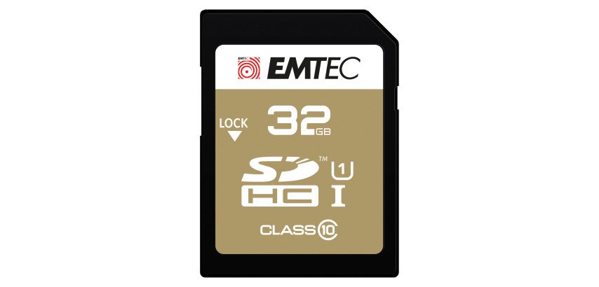 Geheugenkaart SDHC met SD-adapter Emtec Elite Gold 32GB - klasse 10