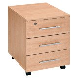 Cassettiera in legno con ruote Altys 3 cassetti faggio