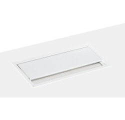 Tapa pasacables metálica rectangular An. 24 x Fon 10 cm para mesa Ecla 