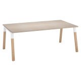 Scrivania manageriale 200x100 cm ecla gambe bianche e legno