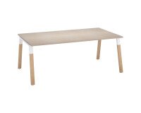 Scrivania manageriale 200x100 cm ecla gambe bianche e legno