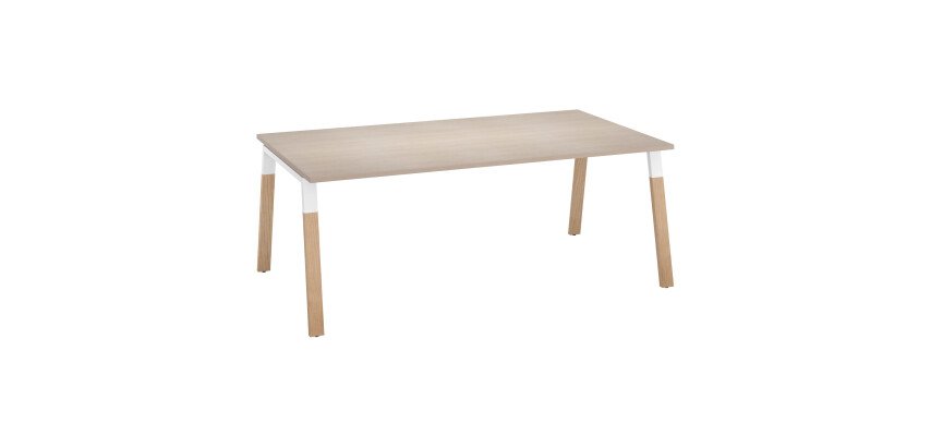 Bureau manager ECLA  L 200 x P 100 cm piètement métal et bois