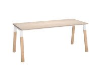 Scrivania dritta Ecla gambe in legno