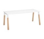 Bureau droit individuel L 180 x P 80 piétement bois métal - Arch