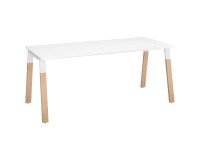 Scrivania dritta Ecla gambe in legno