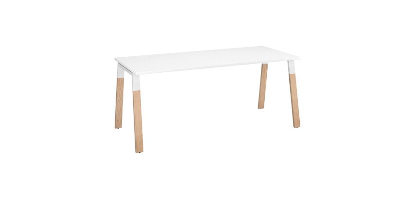 Rechte werkpost ECLA  D 80 cm onderstel in metaal en hout