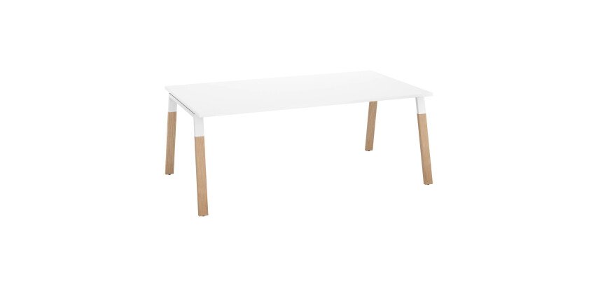 Bureau manager ECLA  L 200 x P 100 cm piètement métal et bois