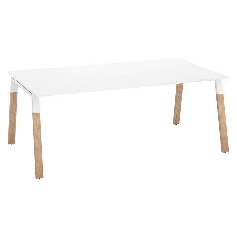 Mesa manager Ecla blanca patas metal y madera