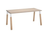 Scrivania dritta Ecla gambe in legno