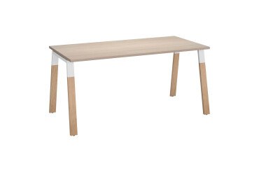 Scrivania dritta Ecla gambe in legno