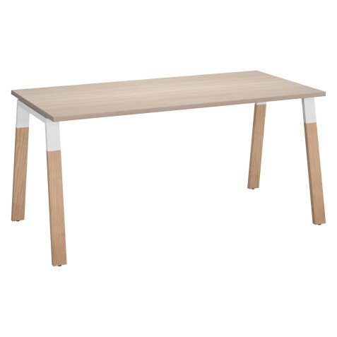 Scrivania dritta Ecla gambe in legno