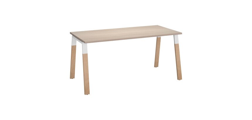 Scrivania dritta Ecla gambe in legno
