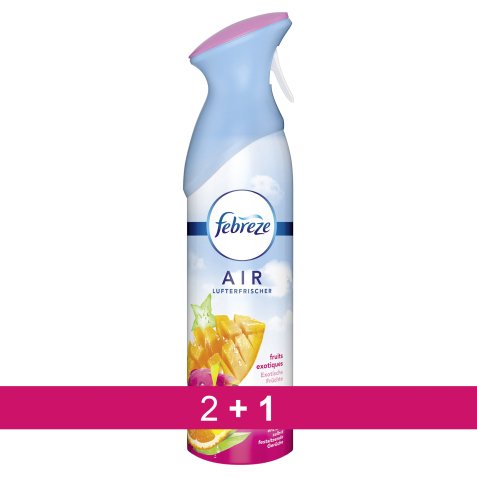 Pack 2 aérosols de désodorisant Febreze fruits exotiques 300 ml + 1 offert