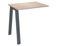 Retour bureau chêne clair 80 x 60 cm, piétement métal – Arch