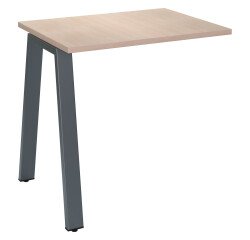 Retour bureau chêne clair 80 x 60 cm, piétement métal – Arch