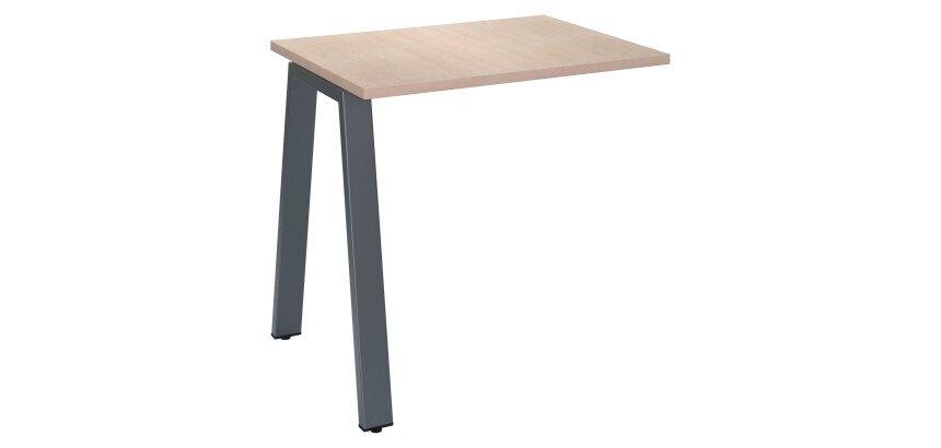 Retour bureau chêne clair 80 x 60 cm, piétement métal – Arch