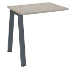 Retour bureau chêne clair 80 x 60 cm, piétement métal – Arch