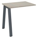 Retour bureau chêne clair 80 x 60 cm, piétement métal – Arch