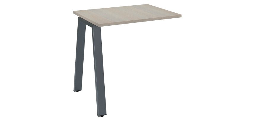 Retour bureau chêne clair 80 x 60 cm, piétement métal – Arch