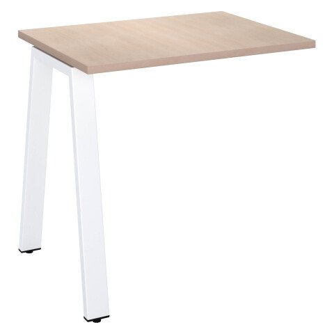 Extensión de mesa Ecla 80 x 60 cm roble claro patas metal blancas