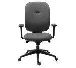 Chaise de bureau Alaia dossier tissu + paire d'accoudoirs 1D