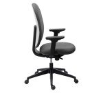 Chaise de bureau Alaia dossier tissu + paire d'accoudoirs 1D