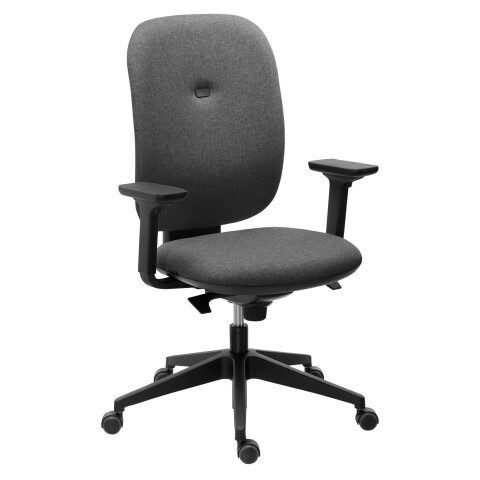 Silla de oficina Alia antracita tejido con reposabrazos 1D