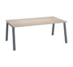 Bureau Manager chêne clair 200 x 100 cm, piétement métal - Arch