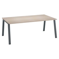 Bureau Manager chêne clair 200 x 100 cm, piétement métal - Arch