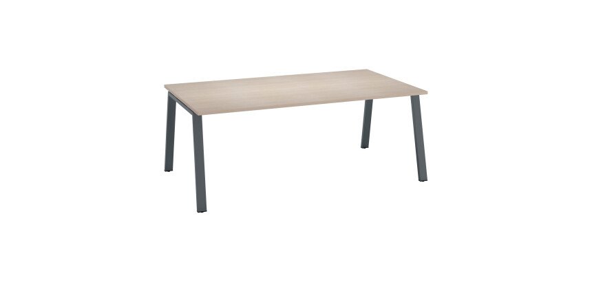 Bureau Manager chêne clair 200 x 100 cm, piétement métal - Arch