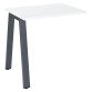 Retour bureau blanc 80 x 60 cm, piétement métal – Arch